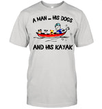 A man his dogs and his kayak shirt_1