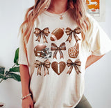 Coquette Football Bow Shirt, Girls Football Tshirt, Football Season Tee, Fall Football Season Shirt, coquette football