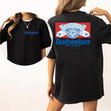 Budweiser beer retro logo and design t-shirt, high-quality material, fashion forward Style001