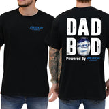 Busch Lite Dad Bod Powered By Busch Light Tshirt 2-Sided for Men, Beer Drink Shirt for Daddy, Funny Drinking Tee, Casual Cotton Top, Classic Menswear Style001