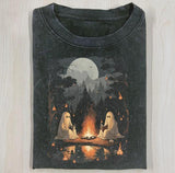 CAMPING HALLOWEEN GHOST READING BOOK T-Shirt, Horror Movie Shirt, Horror Character, Funny Halloween Shirt, Unisex T-Shirt, Gift For Men Women Style001
