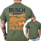 Busch Light Peach Scenic 2 Sided T-Shirt, Beer Drinking Gift For Men, Drink Shirt, Unisex Drinker Tee, Soft Fabric Casual Menswear, Classic Cotton Top Style001