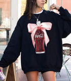 Co ca Cola Zero Pink Bow Sweatshirt, Co ca Cola Shirt, Coke Zero Crewneck, Co ca Cola Zero Lover, Coke Lover Sweater, Diet Coke Trending, Diet Coke Be