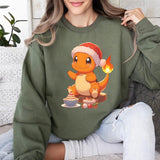 Charmander Christmas Sweatshirt, Charmander Xmas Shirt, Charmander Santa Christmas Sweatshirt, Charmander Sweatshirt, Anime Sweatshirt, Christmas Char