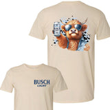 Cool Cow Busch Light 2-sided  Shirt, Busch Light, Casual Graphic Round Neck T-shirt for Summer, Fashion Top for Daily Wear