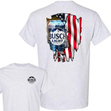 Busch Light Logo Flag T-Shirt, Summer T-Shirt, Full Color T-Shirt, Unisex T-Shirt, For Men, For Women, Gift For All