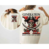 Custom Est.1975 GenX Shirt, Skull GenX Shirt, Vintage 90s GenX 2 Side Shirt Fashion Cotton, Full Colors, Sizes, For Men, Women