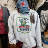 America Needs Farmers Sweatshirt, Farmers Wife Gifts,Farm Shirt, Ag Shirt, Agriculture Gifts, Farmer, Farmer Gifts, Corn Shirt, Support Farm