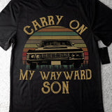 Carry On My Wayward Son Sunset Vintage Shirt, Supernatural Vintage T Shirt, Gift For Woman and Man Unisex T-Shirt Sweatshirt Hoodie Style001