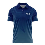 2024 PGA Championship Valhalla Golf Sport Ping Polo Shirt Star Blue Gradient Straight Pattern Polo S