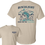 Busch Light Head For The Mountains Fishing T-Shirt, 2 Side T-Shirt, Full Color, Trendy To Timeless, For Men, For Women Style001