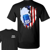 Bud Light Ripped American Flag T-Shirt, Unisex T-Shirt, Full Color, For Men, For Women Style001