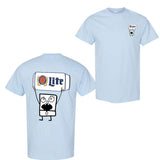 DoodleBob Miller Lite Unisex 2 Sided T-Shirt Funny Classic Cotton, Trendy T-Shirt For Men For Women