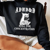 ADHD DnD Cat Shirt, Cat DnD Sweatshirt, Mental Health DM Gift, TTRPG Hoodie, Role Play Tee, Funny Dragon Unisex Tee, Game Masters, Gamer D&D Sweater
