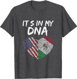 DNA USA Flag American Mexican Flag Mexico T-Shirt Style001