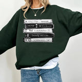 90s Female R&B Singers Tshirt Sweatshirt Hoodie, Rap Hip Hop Women Of The Nineties Music, Tape Cassette Stack, Unisex Sweater Pullover Tee
