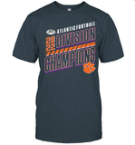 Clemson Tigers 2022 ACC Atlantic Division Football Champions Slanted Knockout T-Shirt