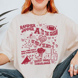 Comfort ColorsÂ® Alabama Inspired Shirt, Oversized Football Shirt, Alabama Game Day, Alabama Tailgating, Women's Shirt, Tuscaloosa Shirt Casual Round Neck