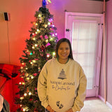 Christmas Pregnancy Announcement sweatshirt, Bumpin around the Christmas tree maternity jumper, Funny Baby reveal crewneck to family