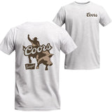 Coors Banquet Rodeo Bull Rider Front and Back Print T-Shirt, Gifts for Him, Unisex T-shirt For Men, For Women, Best choice