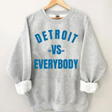 Detroit Vs Everybody Blue Sweatshirt, Vintage Style Detroit Football shirt, Game Day Pullover, Sunday Football