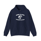 Born to Fish Hoodie - Laugh Factory Tees - Casual Fishing Hoodie with Humor, Cotton/Polyester Blend, Everyday Wear - Menswear Pullover Sweatshirts