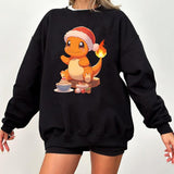 Charmander Christmas Sweatshirt, Charmander Xmas Shirt, Charmander Santa Christmas Sweatshirt, Charmander Sweatshirt, Anime Sweatshirt, Christmas Char