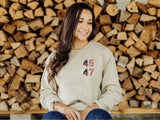 Classic American Flag Sweatshirt, Minimalist Election Sweatshirt 45 47, Patriotic American Flag Sweatshirt