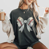 Comfort Colors Shirt, Coquette Baseball Softball Bow Shirt, Cute Baseball Mama Shirt, Mothers day Gifts For Baseball Mom, Gift For Baseball Lover Tees