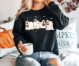 Cows Halloween Sweatshirt, Halloween Ghost Cows Sweatshirt, Spooky Cows Halloween Gifts, Cow Lovers Halloween Gift Classic Fabric popular sweatshirt