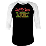 Dragon Seed Luau Hut - Jackson Heights, NY - Vintage Tiki Bar - 3/4 Sleeve Raglan T-Shirt