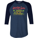Dragon Seed Luau Hut - Jackson Heights, NY - Vintage Tiki Bar - 3/4 Sleeve Raglan T-Shirt