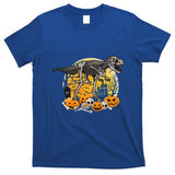 Dinosaur T Rex Skeleton Pumpkin Halloween Vibe Costume Gift T-Shirt