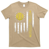 Distressed USA American Flag Softball Stepdad Fathers Day T-Shirt