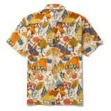 Men's Hawaiian Shirt Short Sleeve Button-down 100% Cotton Brown Aloha Afternoon Plains