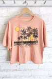 California Palm Tree Graphic Long Crop Top