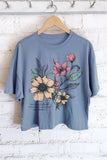 I Will Walk Faith Flower Graphic Long Crop Top