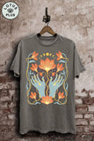 Spiritual Flower Hands Graphic Top
