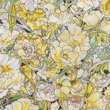 Floral Hawaiian Shirt 100% Cotton Men's Short Sleeve Button-down Yellow Aloha Shirt Lush Blossoms And Leaves
