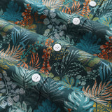 1930s Green Hawaiian Shirt For Men Tropical Emerald Leaves Aloha Shirt Short Sleeve Button Down Shirt