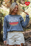 Support Your Local Farmer  Plus Graphic Sweatshirt