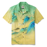 Men's Hawaiian Shirt Short Sleeve Camp Collar 100% Cotton Green Aloha Timeless Aloha