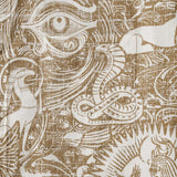 Men's Hawaiian Shirt Short Sleeve Button-down 100% Cotton Brown Aloha Ancient Egyptian Mythology