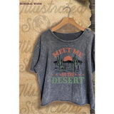 Meet Me in the Desert Vintage Graphic Mineral Wash Crop Top