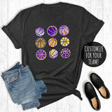 Custom Team Color Basketballs Graphic Tee