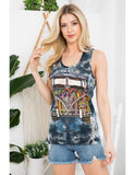 Hippie Volkswagen Print Tie-Dye Tank Top (TH-1605)