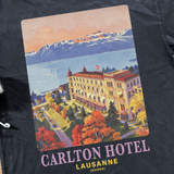 LAUSSANE 'CARLTON HOTEL'  HEAVYWEIGHT BLACK T-SHIRT