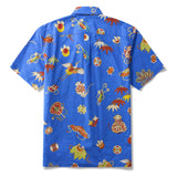 Nippon's Treasure Patterns 100% Cotton Men's Short Sleeve Button-down Shirt Aloha Hawaiian