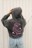 Let's Go Girls Cropped Mineral Zipper Hooded Pullover