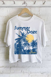 Summer Daze Graphic Long Crop Top